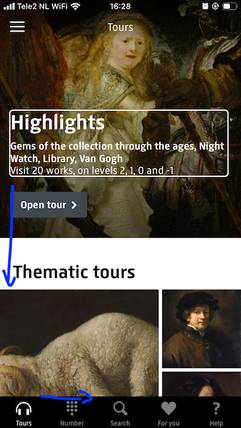 Screen reader order in Rijksmuseum app (iOS).