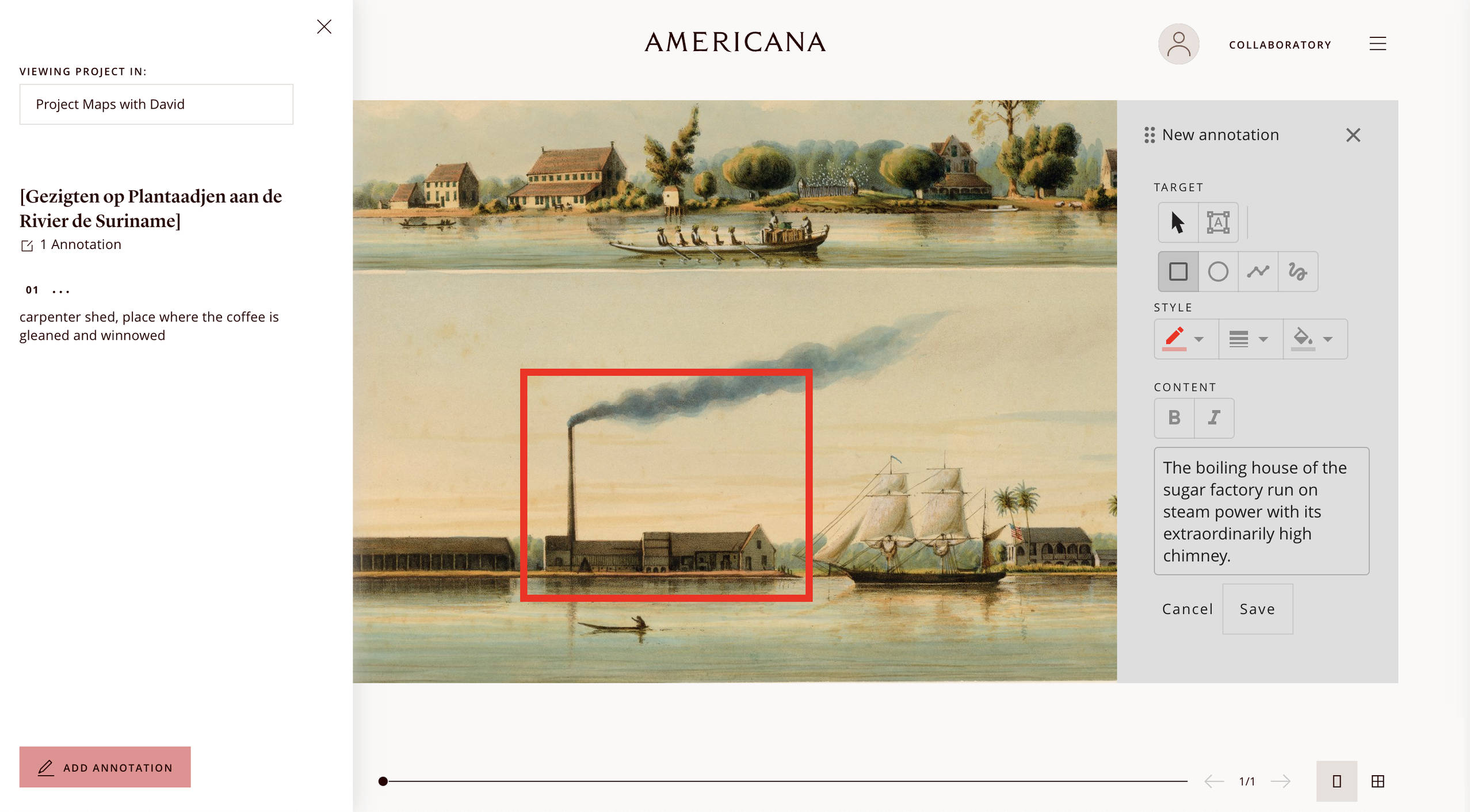 Example selection tool John Carter Brown Library