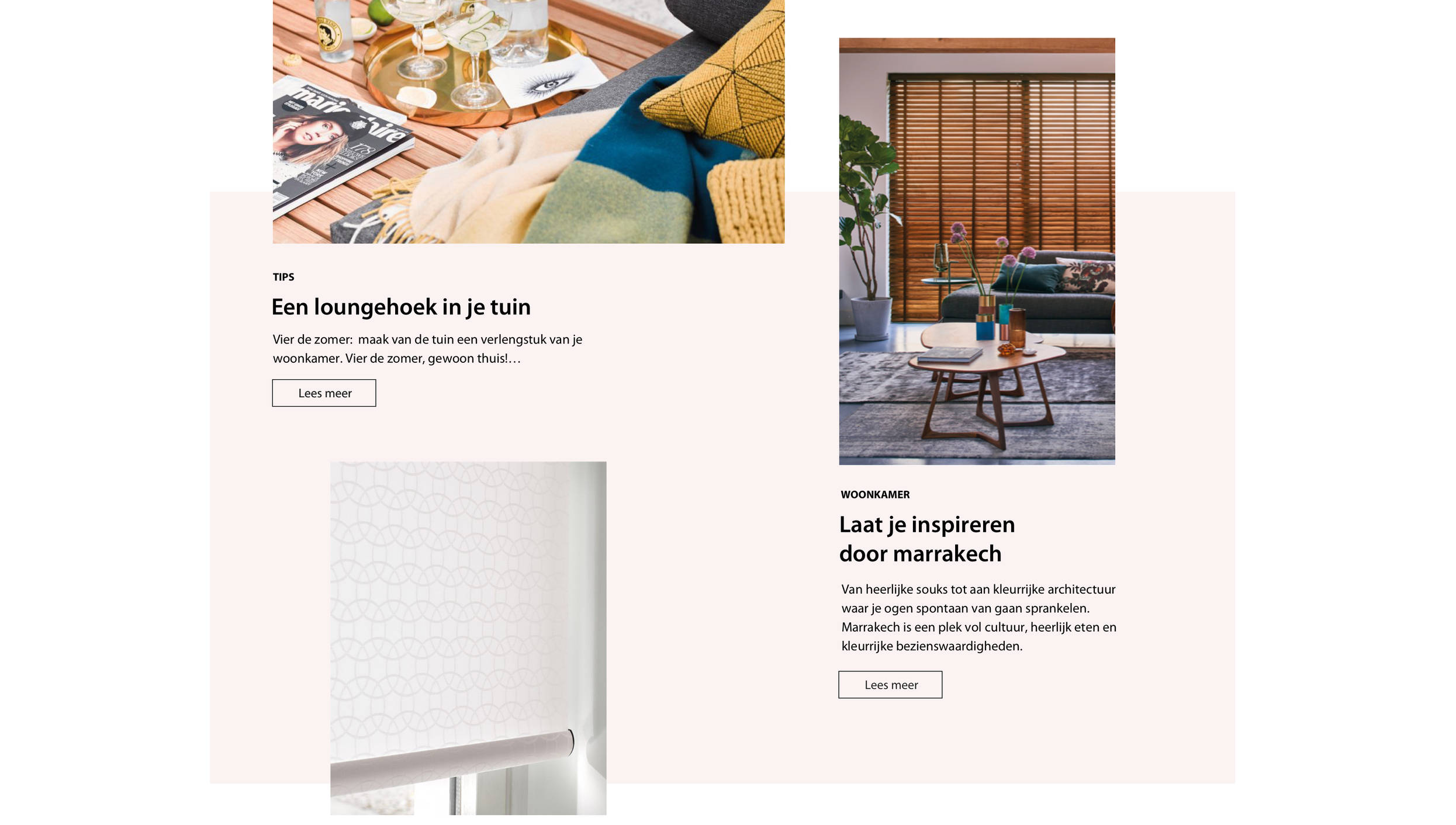 Blog overviewpage Luxaflex, design by Fabrique