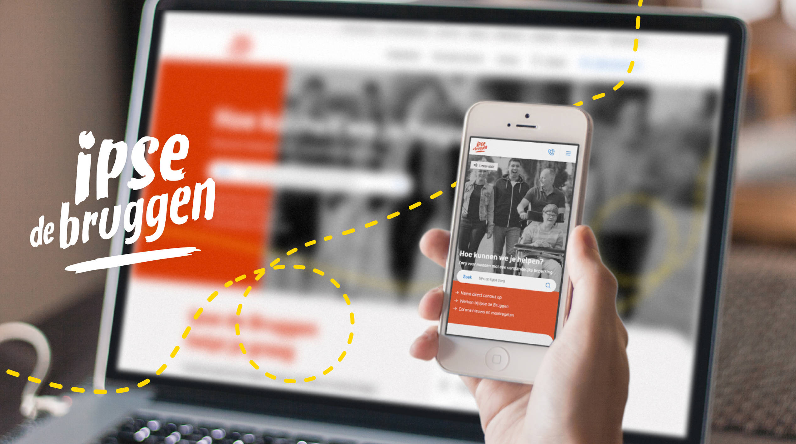 Mobile and desktop version website Ipse de Bruggen