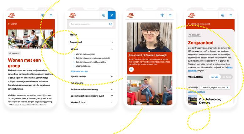Mobile designs website Ipse de Bruggen