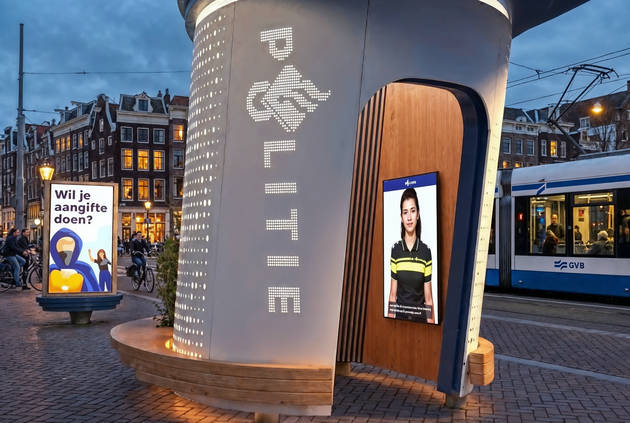 Police kiosk file a report with Wendy