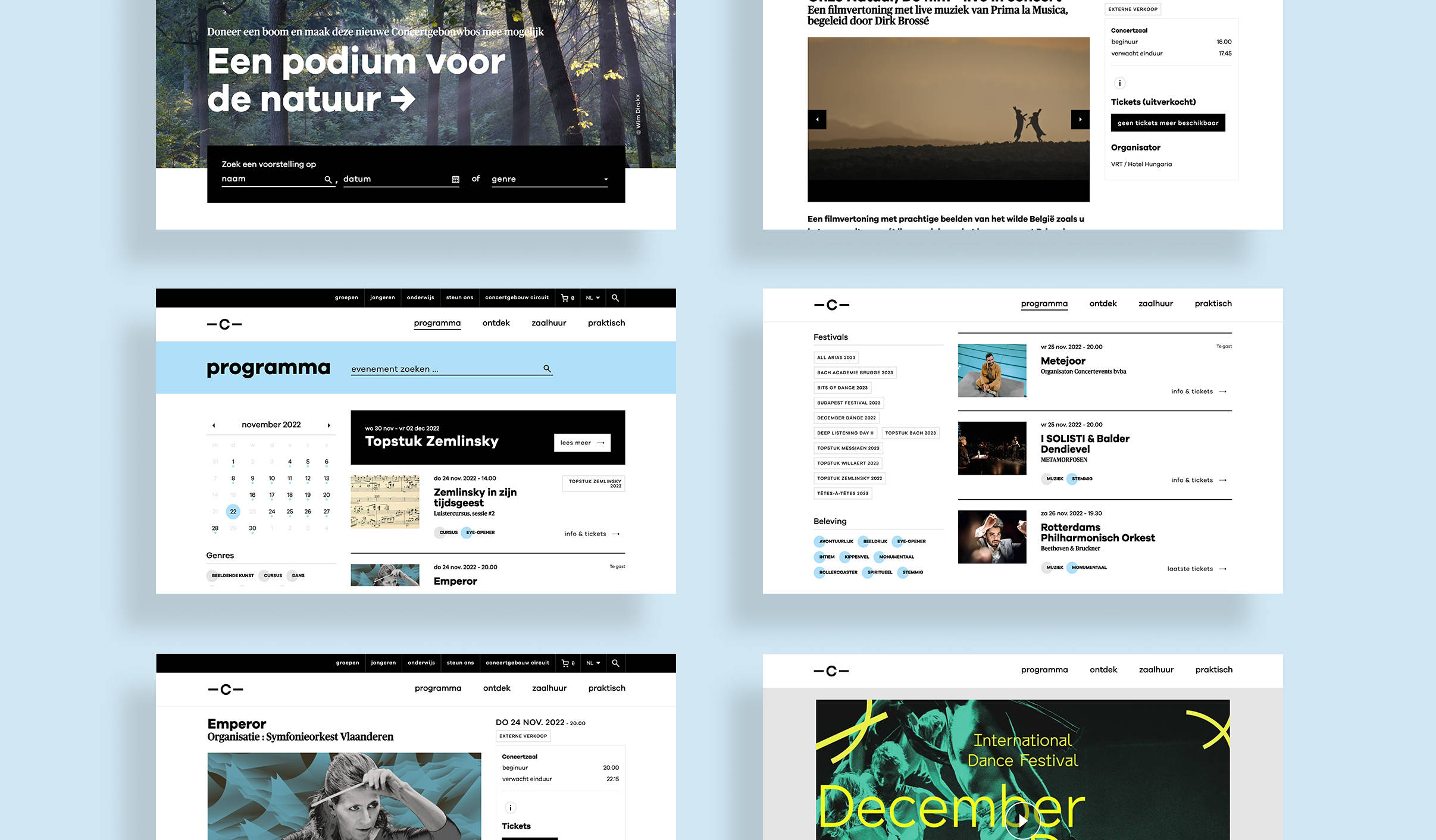 Visual design website Concertgebouw Brugge