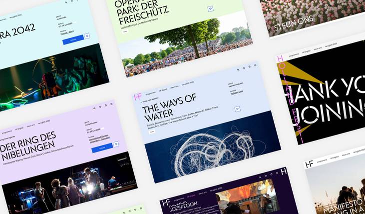 Overview of designs website Holland Festival