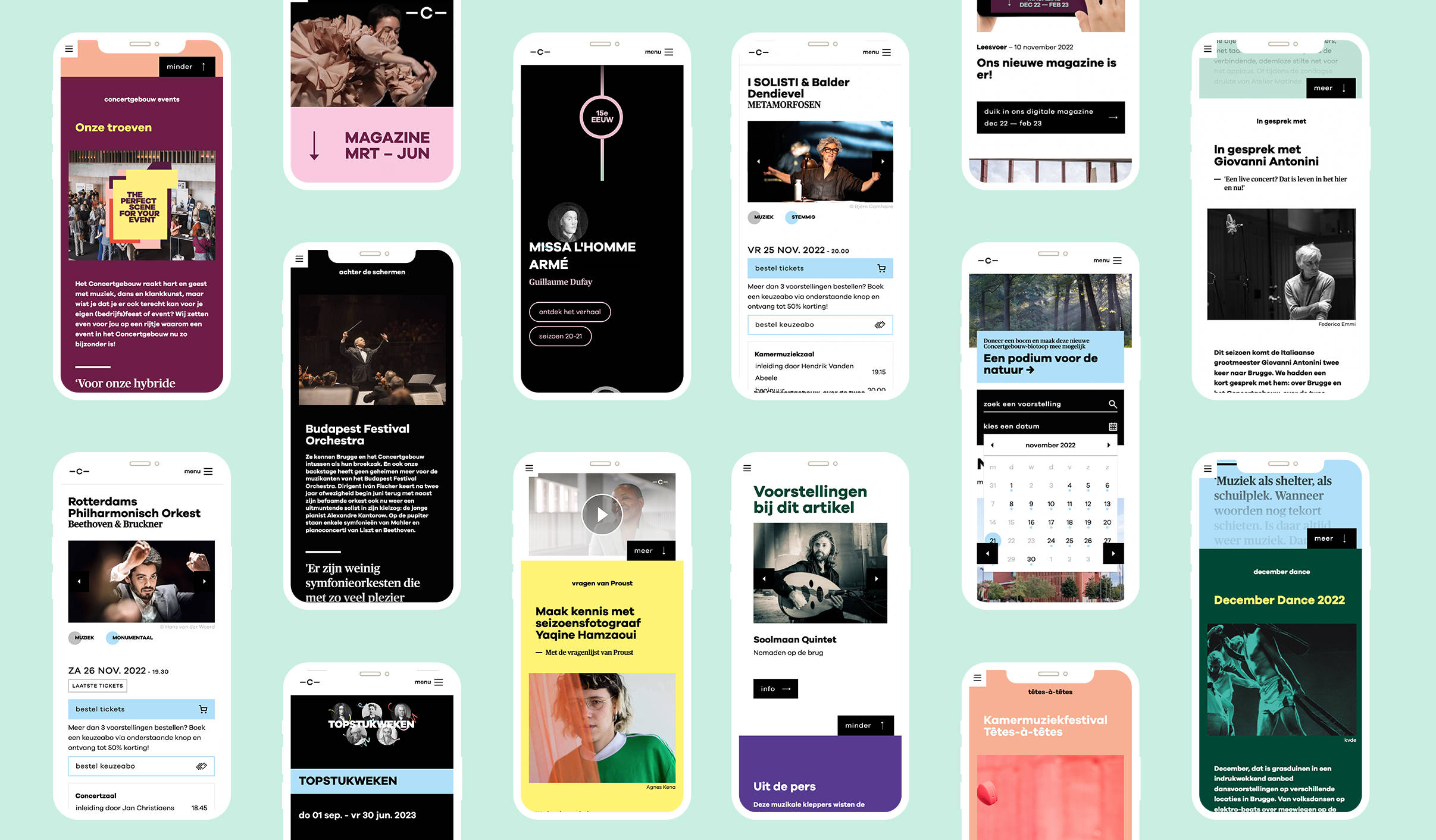 Mobile design overview Concertgebouw Brugge