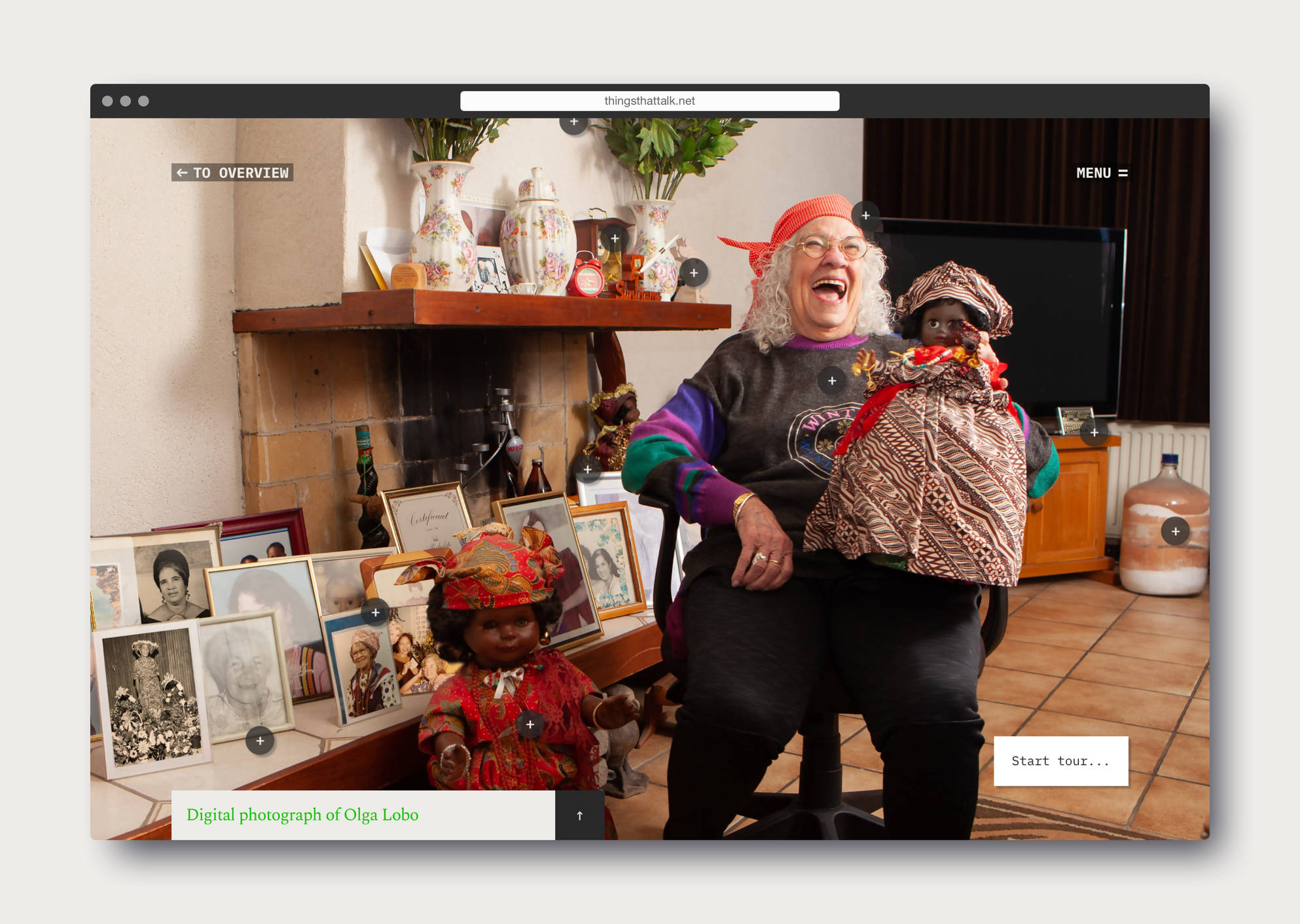 Things That Talk website design example grandma with old dolls