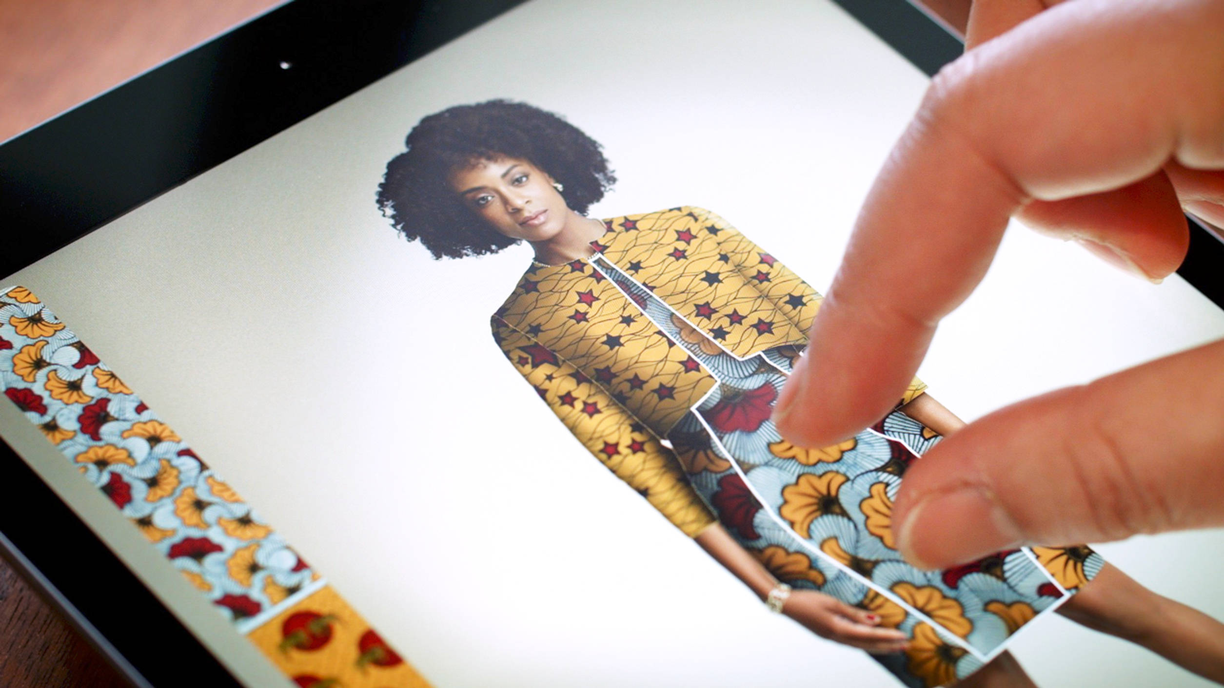 Vlisco stoffen ontwerp in app